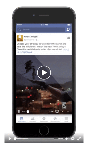 Facebook Video ads example